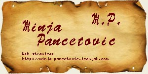 Minja Pančetović vizit kartica
